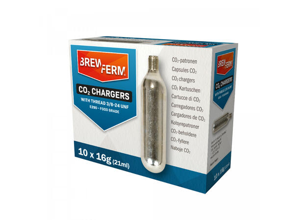 CO2 Patroner 16g m/gjenger 10-pack M/gjenger