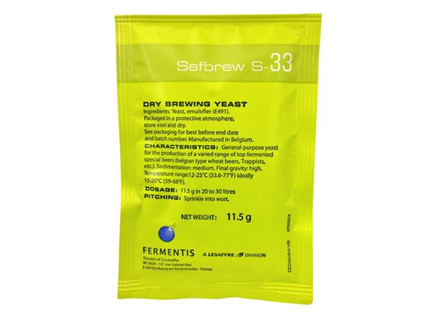 Safbrew S-33 11,5gr Tørrgjær til ølbrygging