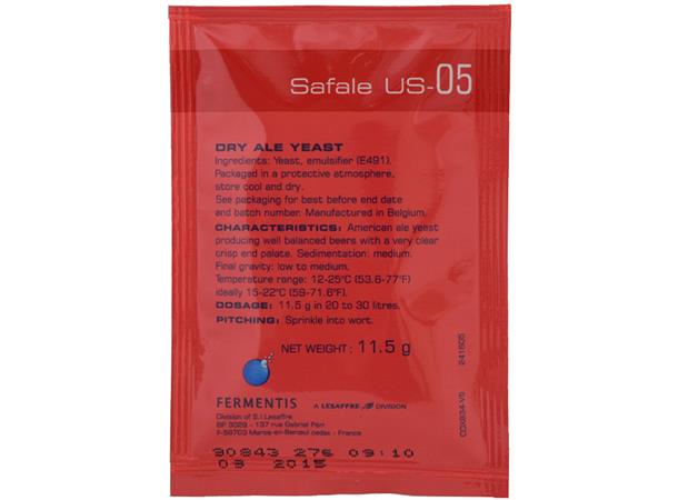 Safale US-05 American Ale - 11,5gr Tørrgjær til ølbrygging