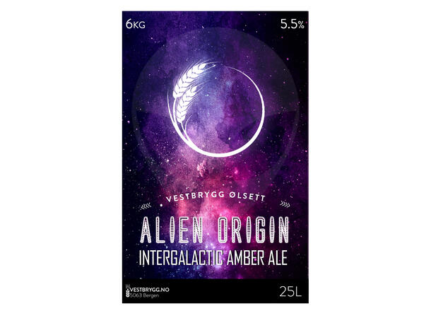 Vestbrygg Alien Origin Amber Ale 25L Ølsett