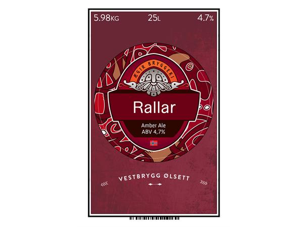 Ægir Rallar Amber Ale 25L Ølsett