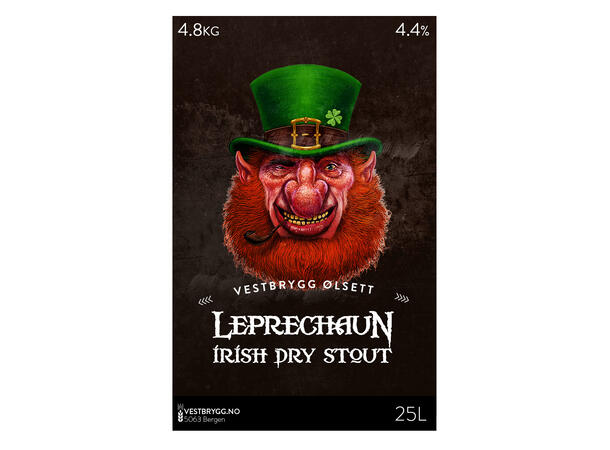 Vestbrygg Leprechaun Irish Dry Stout 25L Ølsett