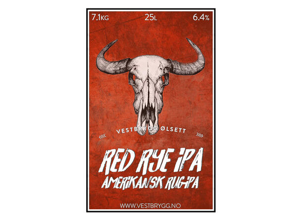 Vestbrygg Red Rye IPA 25L Ølsett -Påskekampanje!
