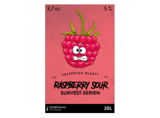 Vestbrygg Raspberry Sour 20L Survest-ølsett