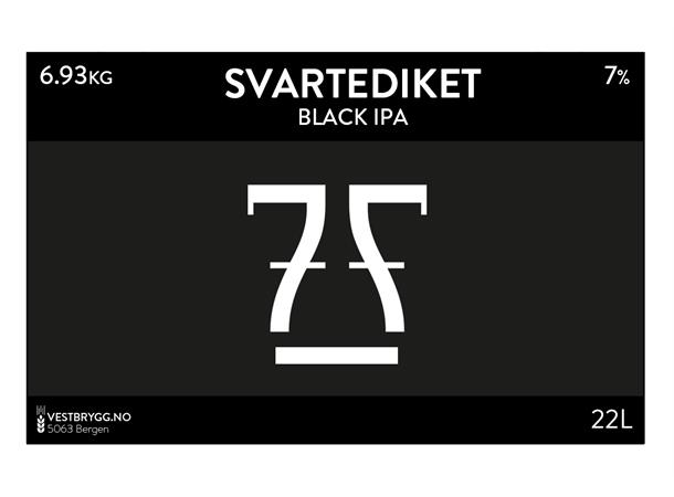 7 Fjell Svartediket Black IPA 22L Ølsett