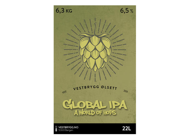 Vestbrygg Global IPA 22L Ølsett