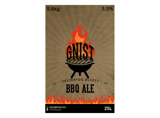 Vestbrygg Gnist BBQ Amber Ale 25L Ølsett