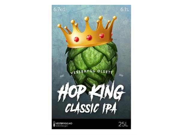 Vestbrygg Hop King Classic IPA 25L Ølsett