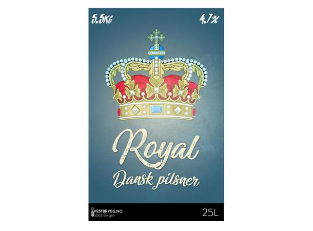 Vestbrygg Royal Dansk Pilsner 25L Ølsett