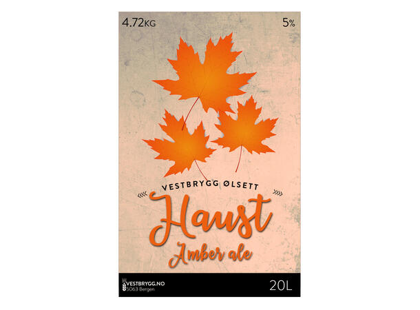 Vestbrygg Haust Amber Ale 20L Ølsett -Påskekampanje!