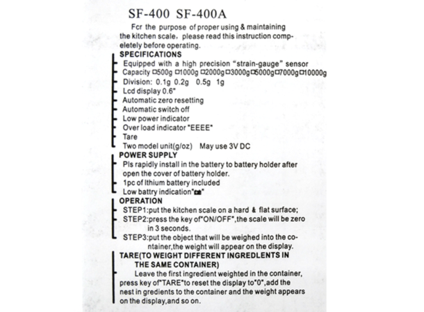 Digital vekt 10kg - 1g 10 kg maksvekt. 1 gram nøyaktighet