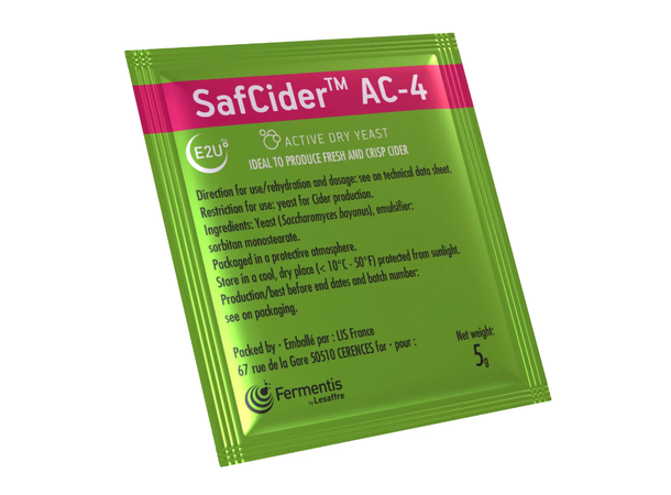 Safcider AC-4 5gr BF DATO 07/2026 Tørrgjær til Cider BF DATO 07/2026