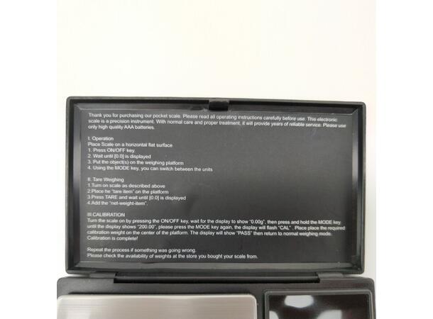 Digital vekt 0.1-1000g Pocket Scale 1 kg maksvekt. 0,1 gram nøyaktighet