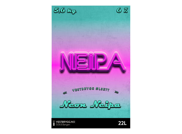 Vestbrygg Neon Neipa 22L Ølsett