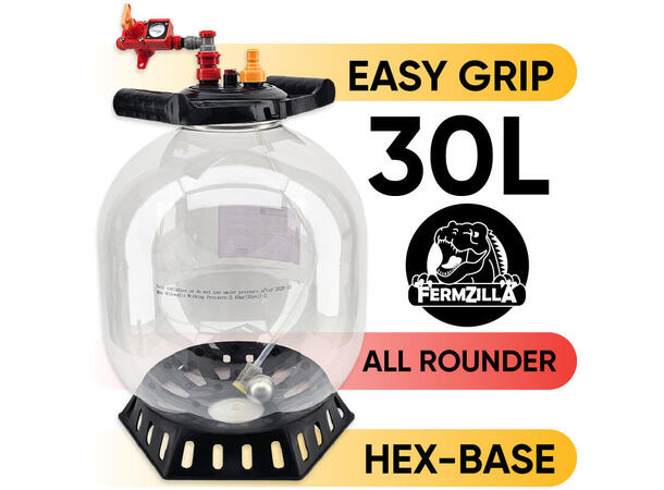 FermZilla 30L All Rounder Easy-Grip Nytt lokk med flere funksjoner