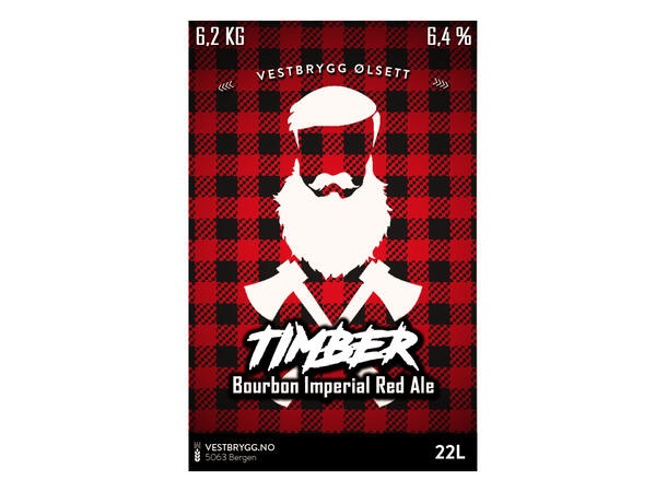 Vestbrygg Timber Burbon Imperial Red Ale 22L Ølsett