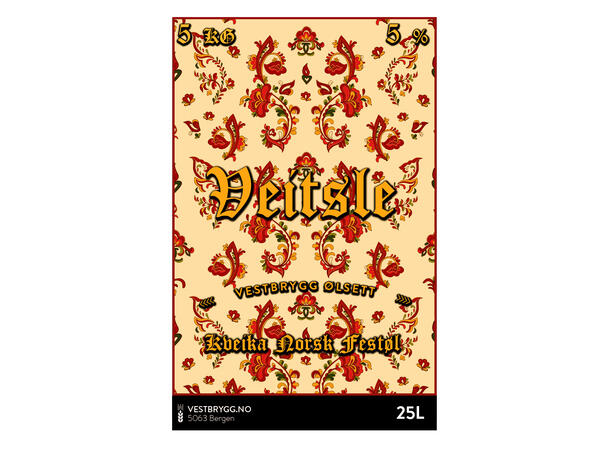 Vestbrygg Veitsle - Kveika Norsk Festøl 25L Ølsett
