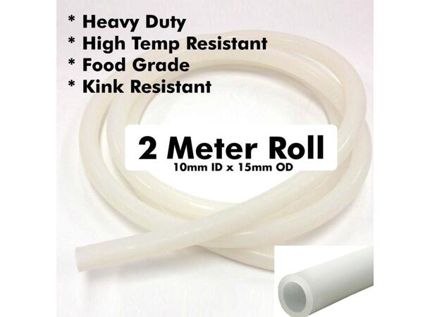 2m Silikon slange 10mm x 15mm 2,5mm veggtykkelse. ID 3/8"