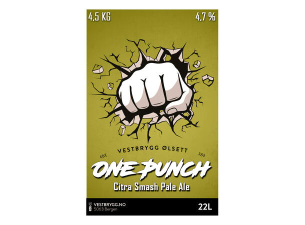 Vestbrygg One Punch - Smash Pale Ale 22L Ølsett