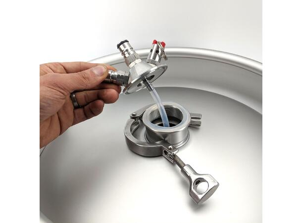 Ball Lock Adapter for Bryggerifat 2" Tri-Clover Commercial Keg Adaptor