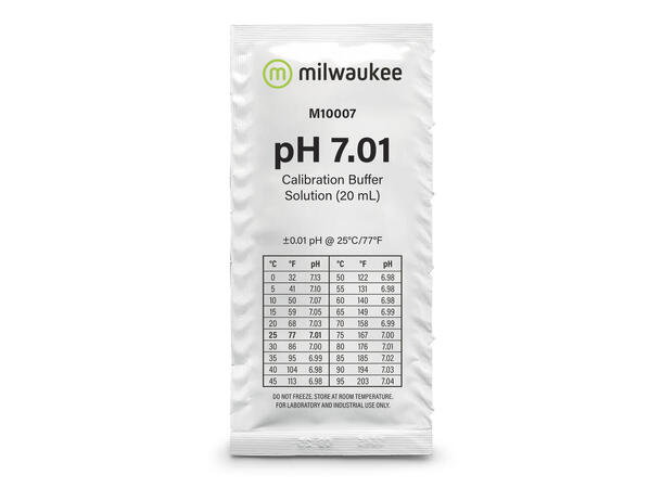 Milwaukee pH 7.01 Calibration Solution 20 ml. Kalibreringsvæske til pH metere