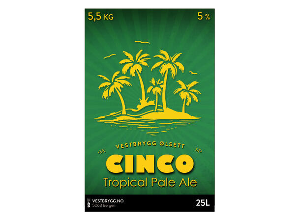 Vestbrygg Cinco Tropical Pale Ale 25L Ølsett