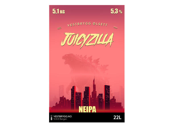 Vestbrygg JuicyZilla Neipa 22L Ølsett