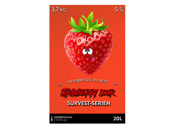 Vestbrygg Strawberry Sour 20L Survest-ølsett