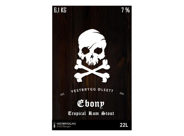 Vestbrygg - Ebony Tropical Rum Stout 22L Ølsett