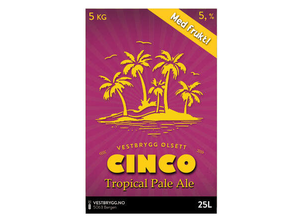 Vestbrygg Cinco "Frukt edition" Ølsett med frukt! 25L