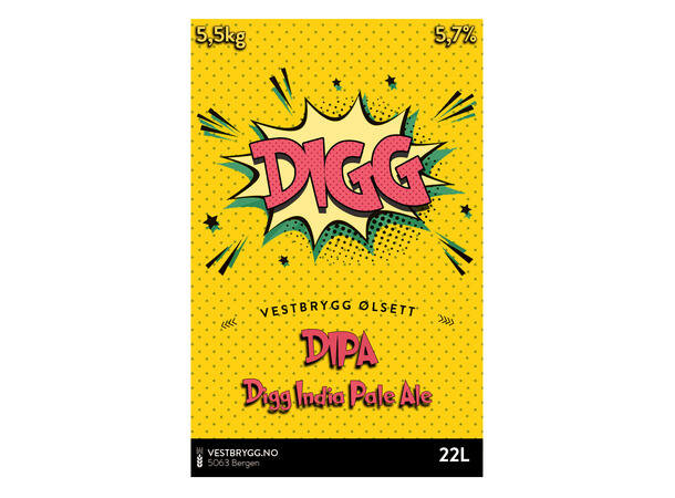 Vestbrygg Digg IPA 22L Ølsett