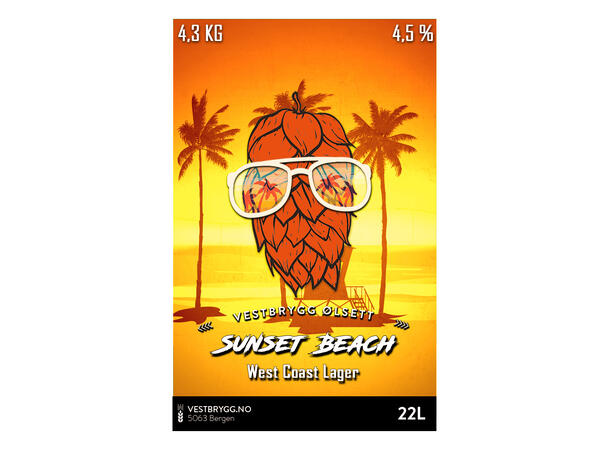 Vestbrygg Sunset Beach WCL 22L Ølsett - Påskekampanje!