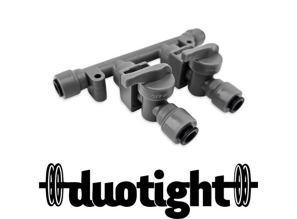 Duotight Manifold 2 uttak med stengeventiler og push-fit