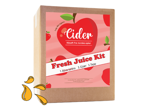 Eplecider Fresh Juice Kit Grovfiltrert og pasteurisert til 15L