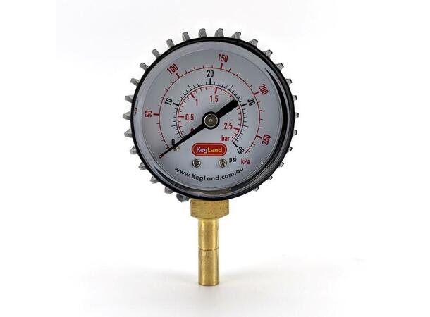 Manometer for 8mm hurtigkobling 0-40 psi DuoTight kompatibel. 8mm (5/16")